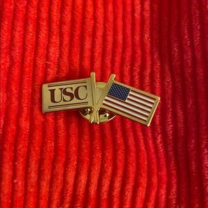 USC Trojans American Flag Logo Lapel Hat Jacket Pin